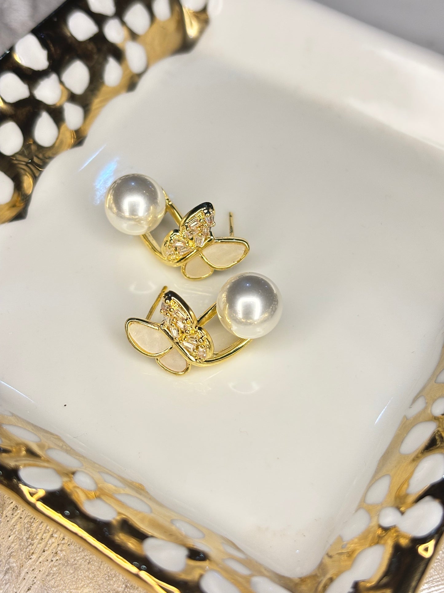 Butterfly Pearl Earrings