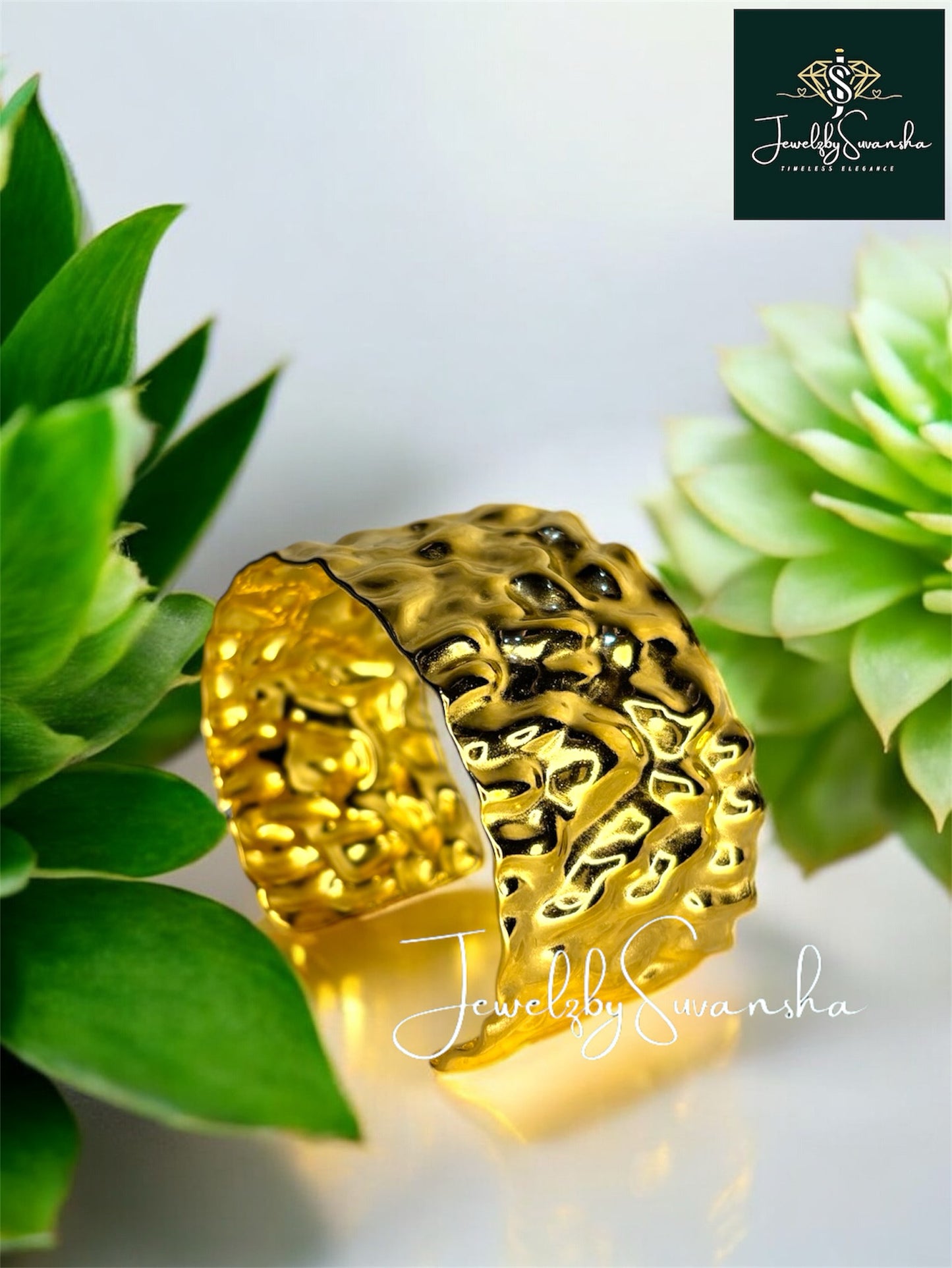 Chunky Foil Gold Kada Bracelet